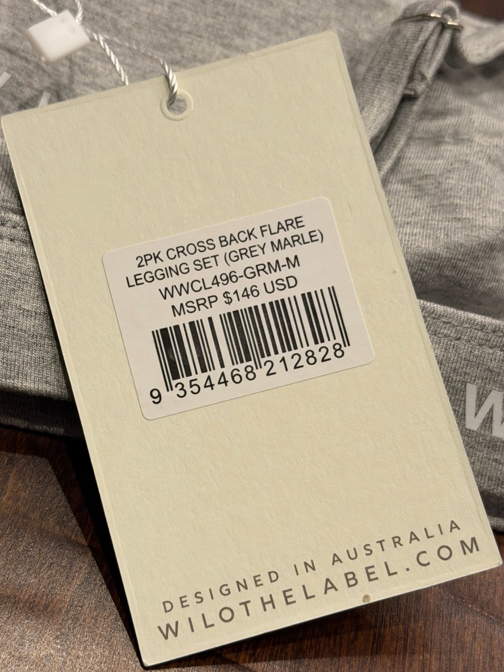 Wilo The Label Heather Gray Crossback Bra & Flare Legging Lounge Set NWT - Picture 9 of 9